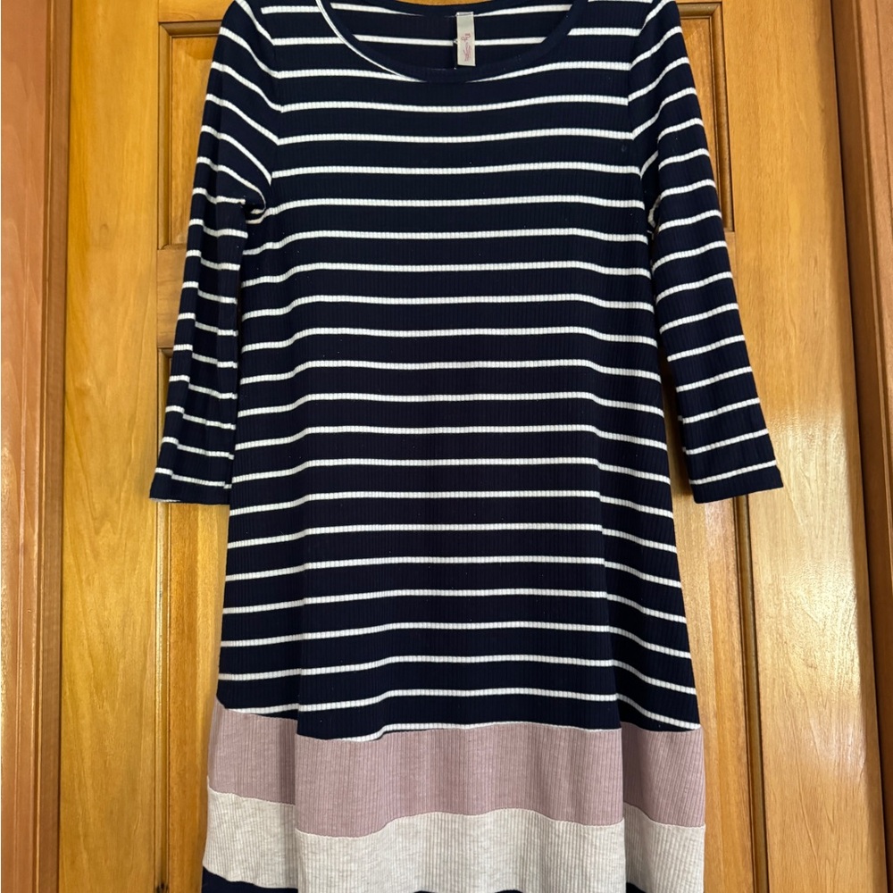 Striped Navy and Pink Women's Dress